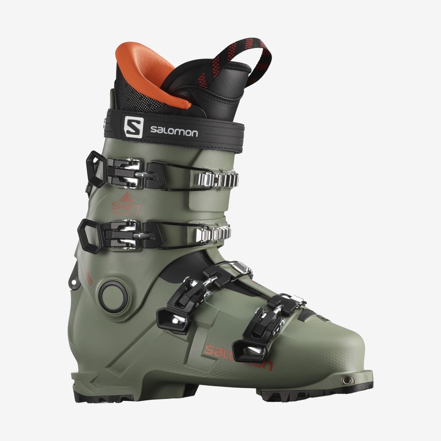 Junior-Kids' All-Mountain Boots Shift Pro 80T At Oil Green-Black-Orange