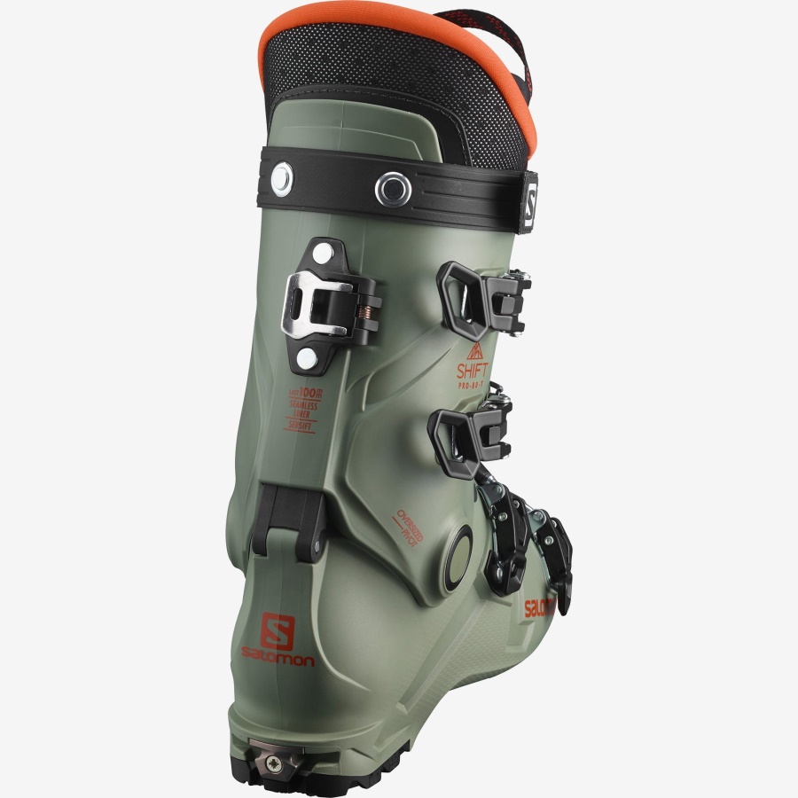 Junior-Kids' All-Mountain Boots Shift Pro 80T At Oil Green-Black-Orange