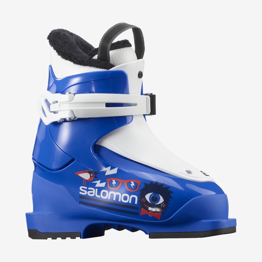 Junior-Kids' On-Piste Boots T1 Race Blue-White