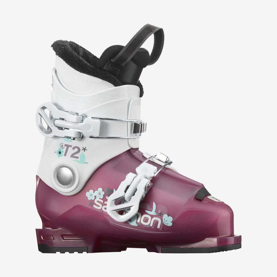 Junior-Kids' On-Piste Boots T2 Rt Girly Rose Violet-White