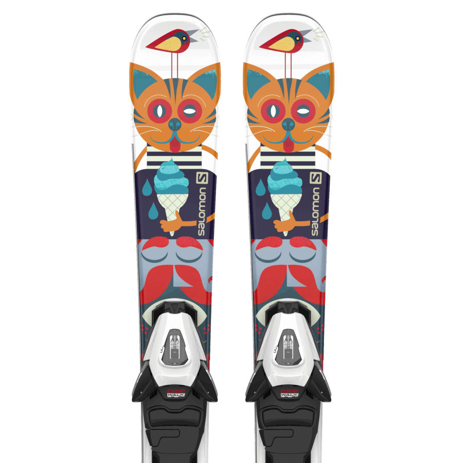 Junior-Kids' On-Piste Ski Package T1 Xs (And C5) White-Multicolor