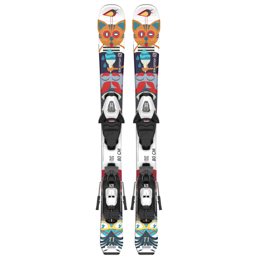 Junior-Kids' On-Piste Ski Package T1 Xs (And C5) White-Multicolor