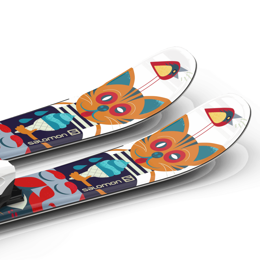 Junior-Kids' On-Piste Ski Package T1 Xs (And C5) White-Multicolor