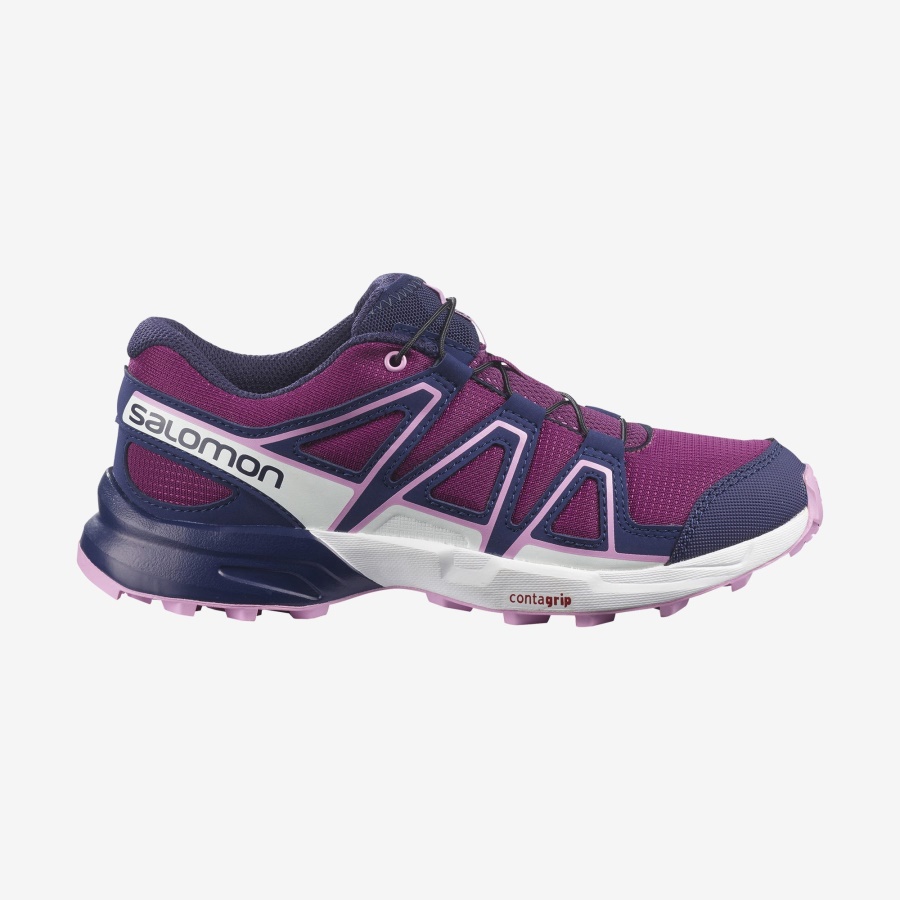 Junior-Kids' Shoes Speedcross Plum Caspia-Evening Blue-Orchid