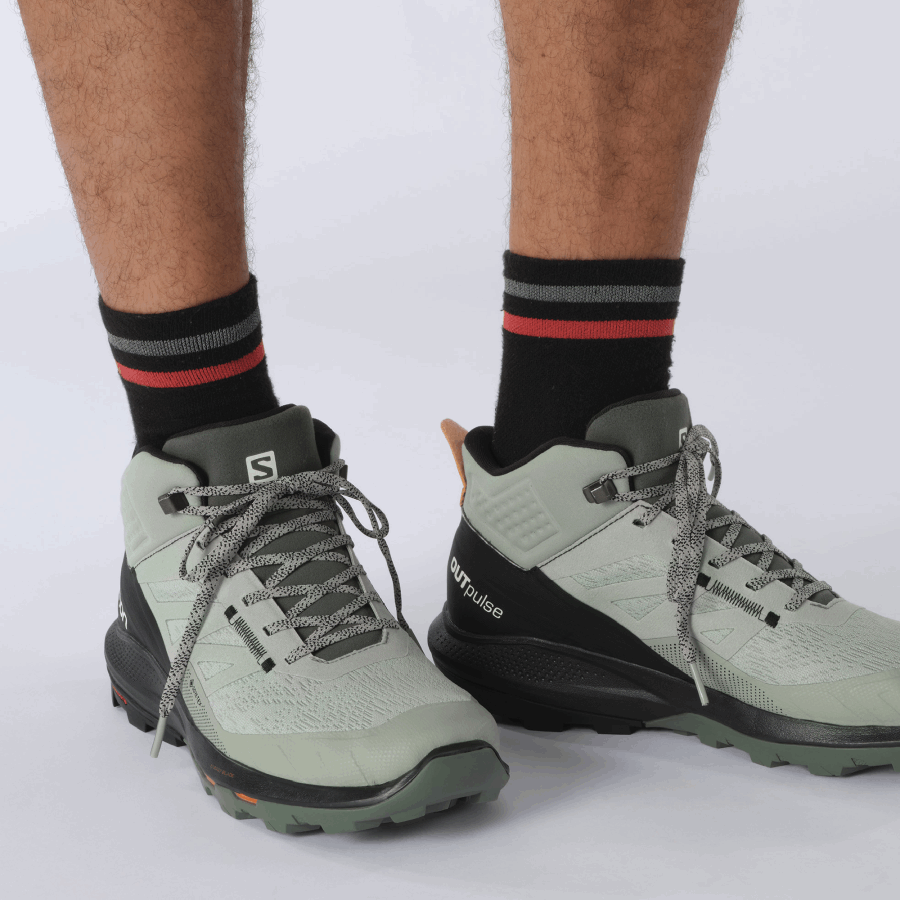 Men's Hiking Boots Outpulse Mid Gore-Tex Wrought Iron-Black-Orange