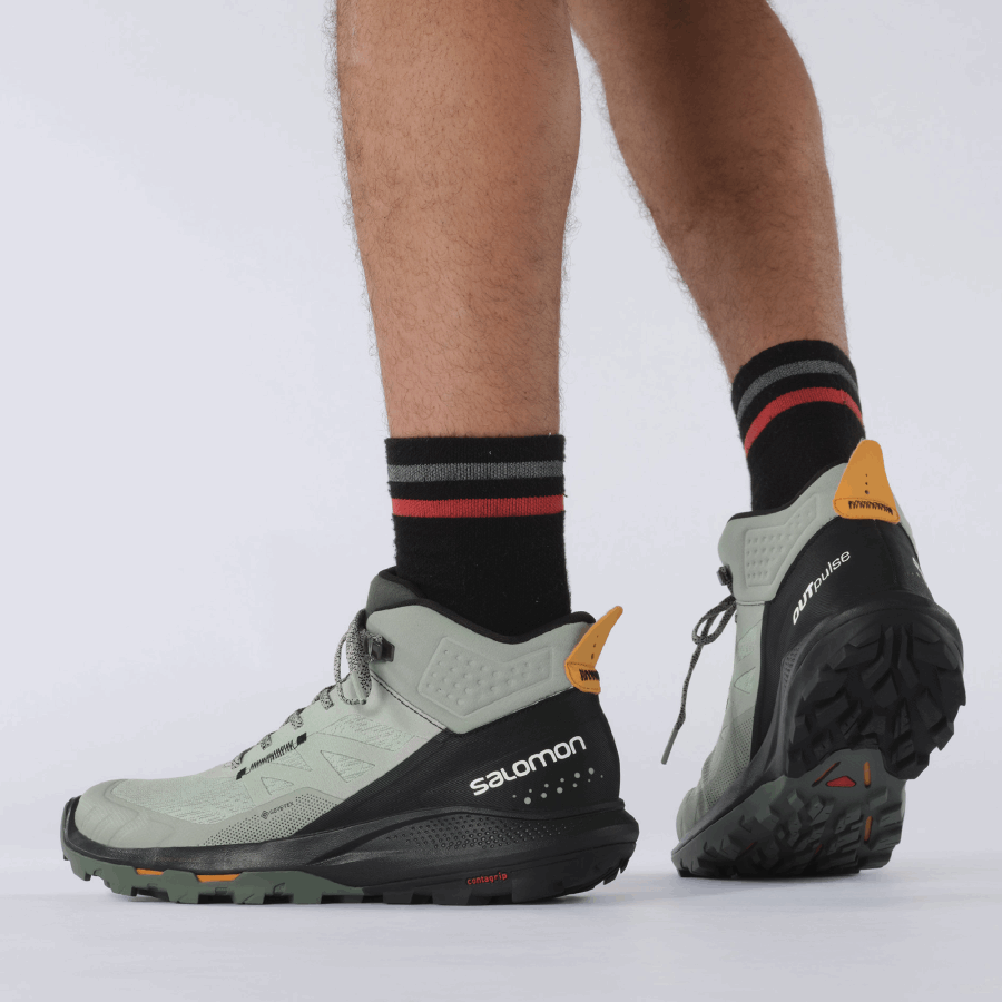 Men's Hiking Boots Outpulse Mid Gore-Tex Wrought Iron-Black-Orange