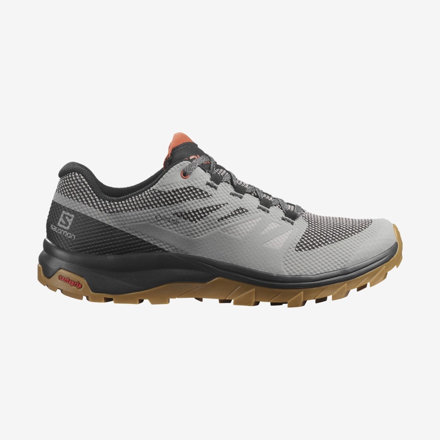 Men's Hiking Shoes Outline Gore-Tex Frost Gray-Black-Burnt Brick