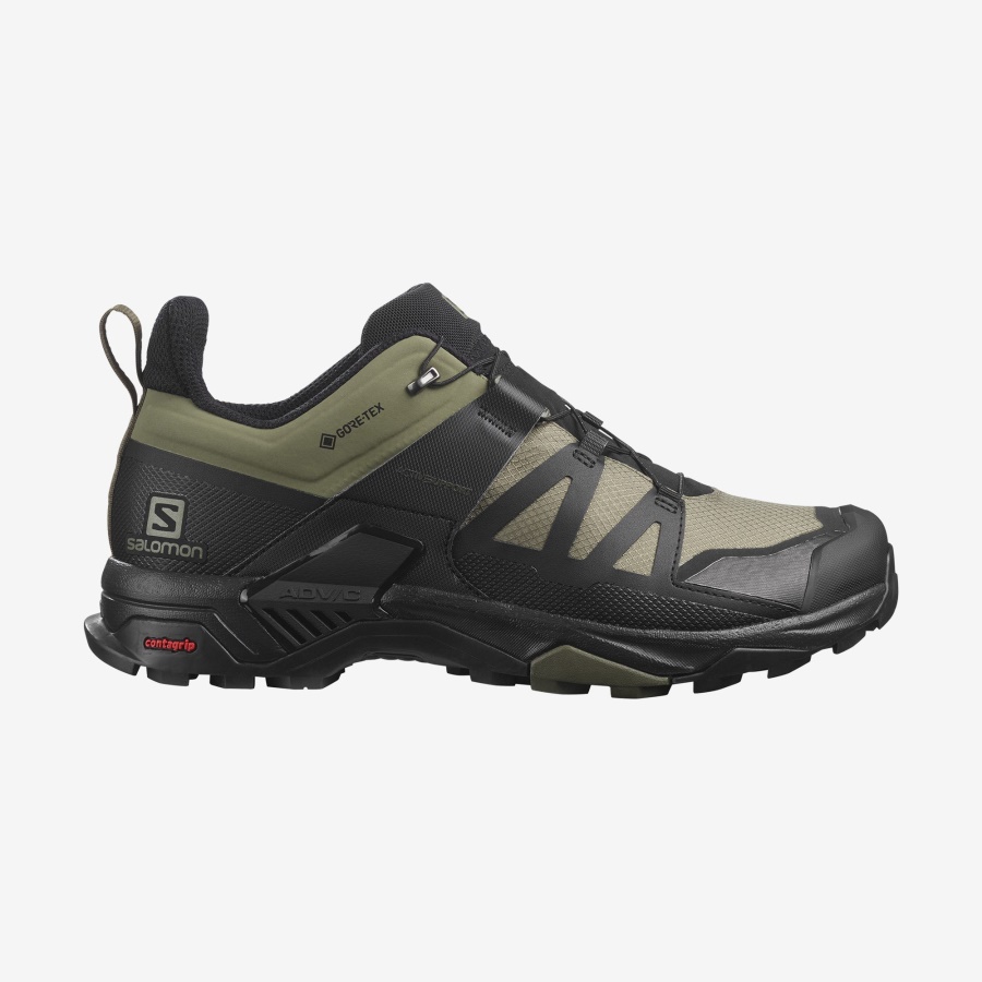 Men's Hiking Shoes X Ultra 4 Wide Gore-Tex Green-Black-Olive Night