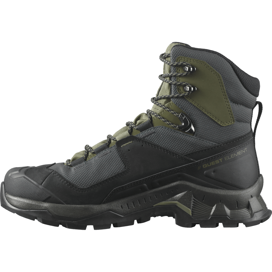 Men's Leather Hiking Boots Quest Element Gore-Tex Black-Green