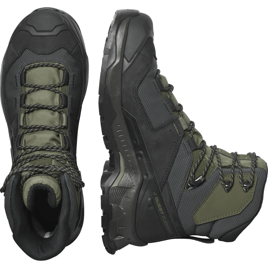 Men's Leather Hiking Boots Quest Element Gore-Tex Black-Green