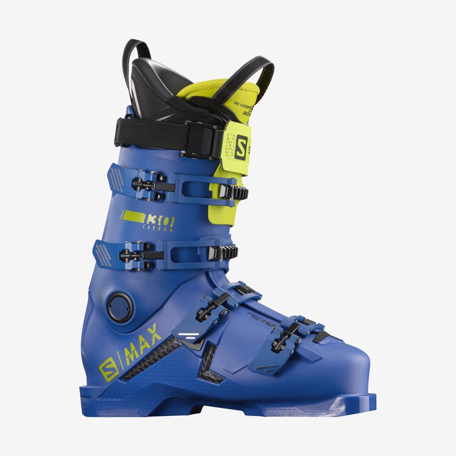 Men's On-Piste Boots S/Max 130 Carbon Race Blue-Acid Green