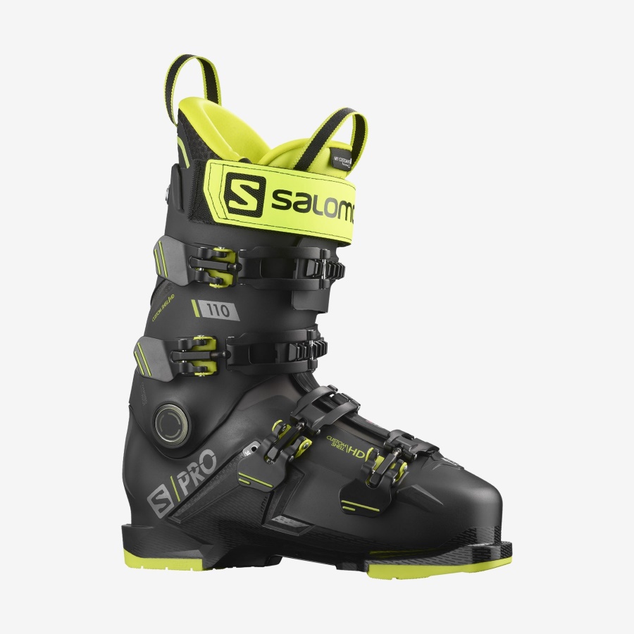 Men's On-Piste Boots S/Pro 110 Black-Acid Green-Dark Silver