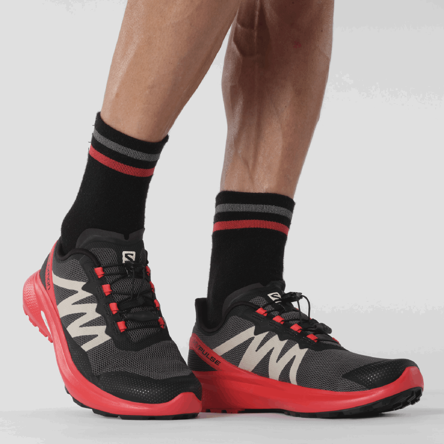 Men's Trail Running Shoes Hypulse Magnet-Poppy Red-Black