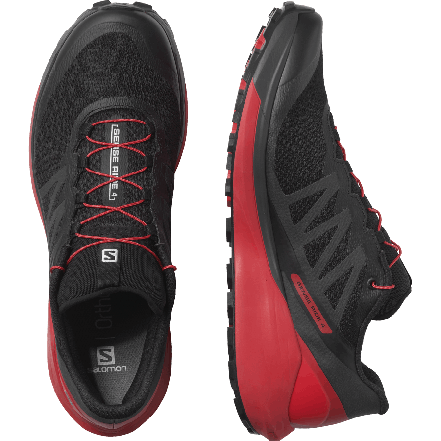Men's Trail Running Shoes Sense Ride 4 Black-Goji Berry-Phantom