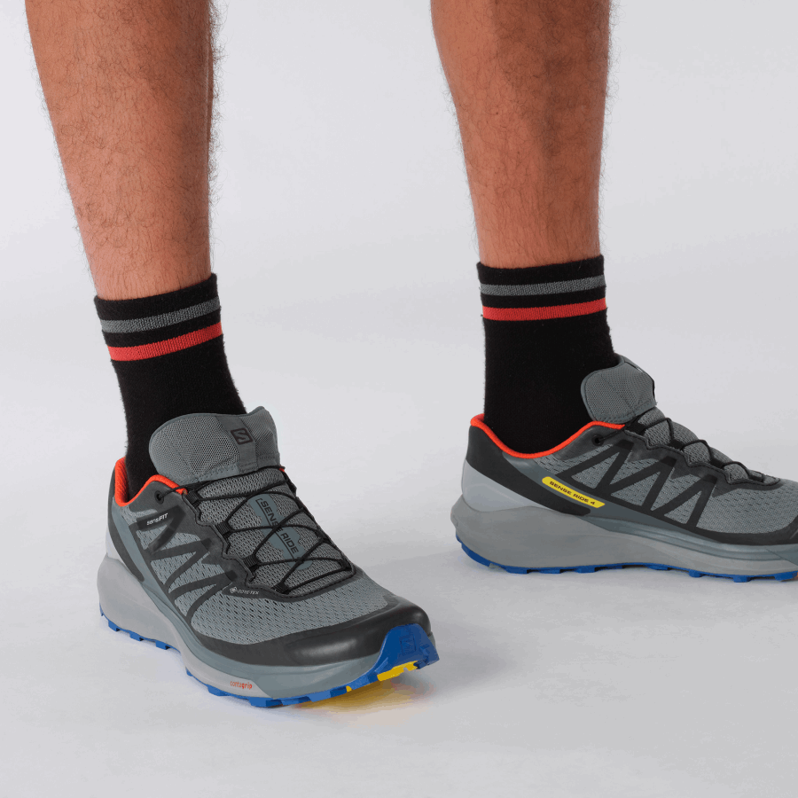 Men's Trail Running Shoes Sense Ride 4 Gore-Tex Invisible Fit Quarry-Tomato