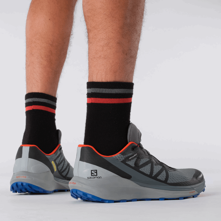 Men's Trail Running Shoes Sense Ride 4 Gore-Tex Invisible Fit Quarry-Tomato