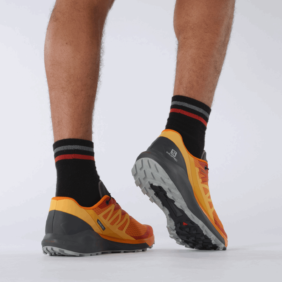 Men's Trail Running Shoes Sense Ride 4 Vibrant Orange-Ebony-Quarry