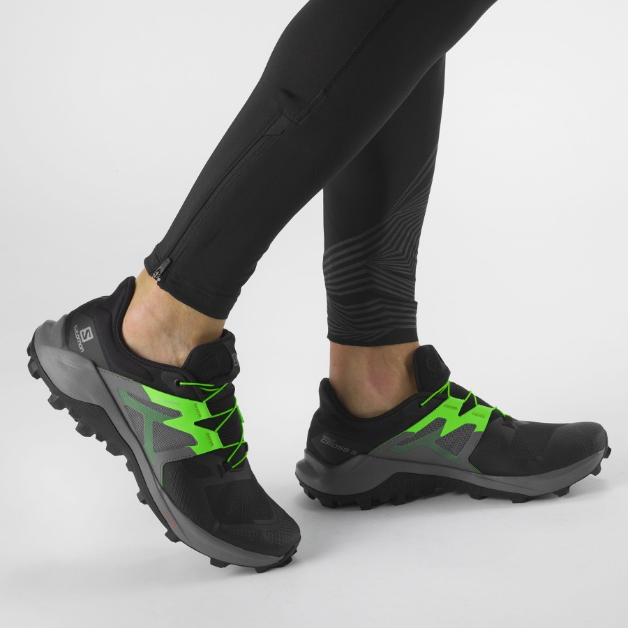 Men's Trail Running Shoes Wildcross 2 Black-Quiet Shade-Green Gecko