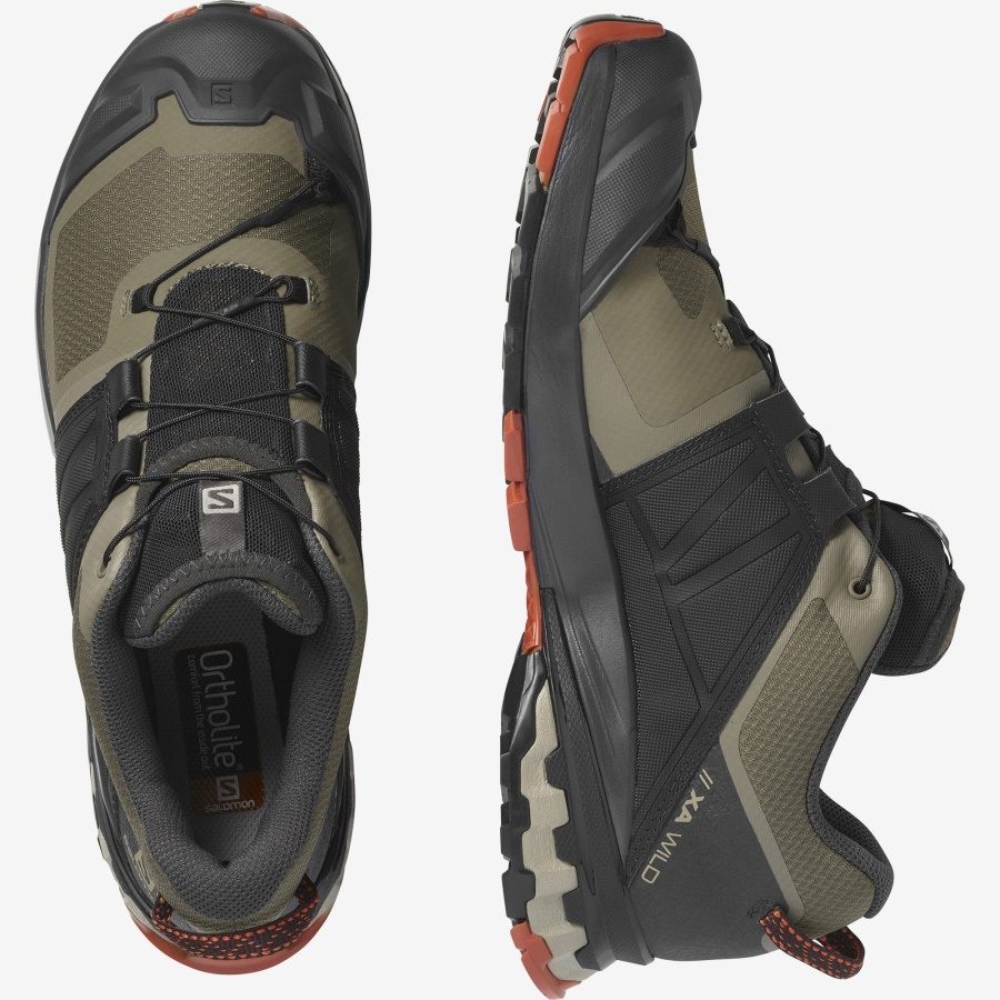 Men's Trail Running Shoes Xa Wild Bungee Cord-Phantom-Burnt Brick