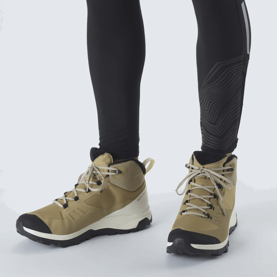 Men's Winter Boots Outsnap Climasalomon™ Waterproof Kelp-Vanilla Ice-Black