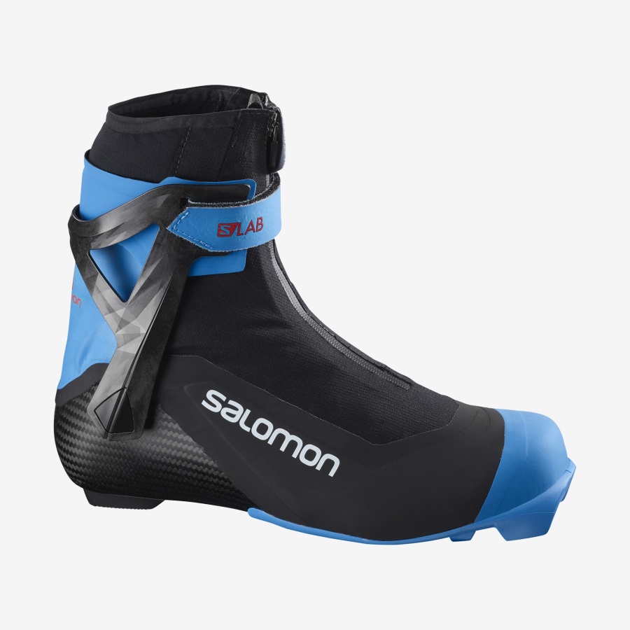 Unisex Skating Nordic Boots S/Lab Carbon Skate El Black-Process Blue