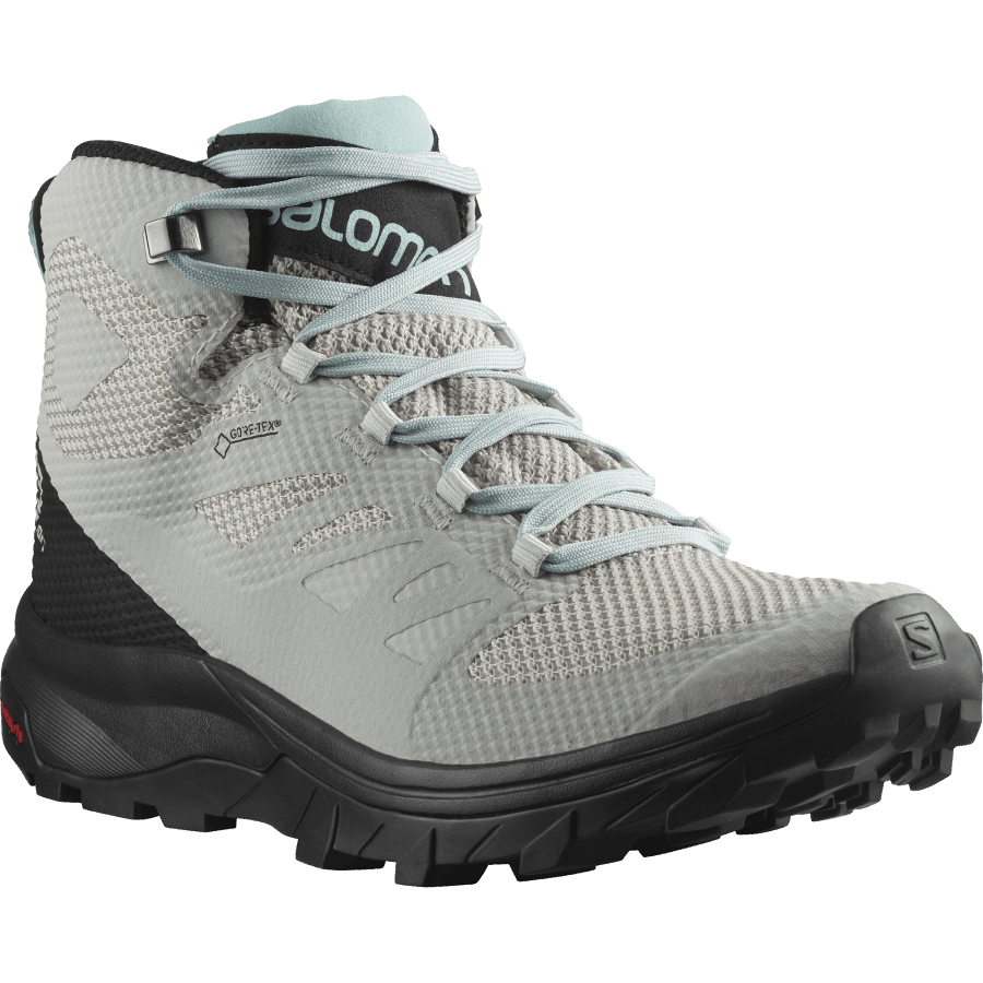 Women's Hiking Boots Outline Mid Gore-Tex Rock-Black-Turquoise
