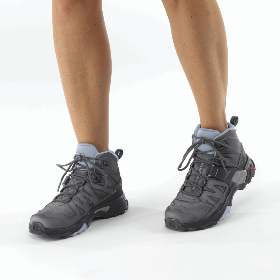Women's Hiking Boots X Ultra 4 Mid Gore-Tex Magnet-Black-Zen Blue
