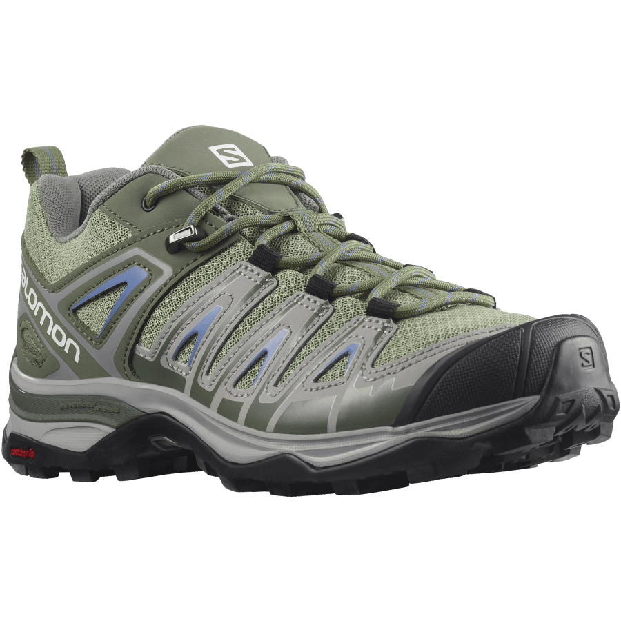 Women's Hiking Shoes X Ultra Pioneer Oil Green-Castor Gray-Blue