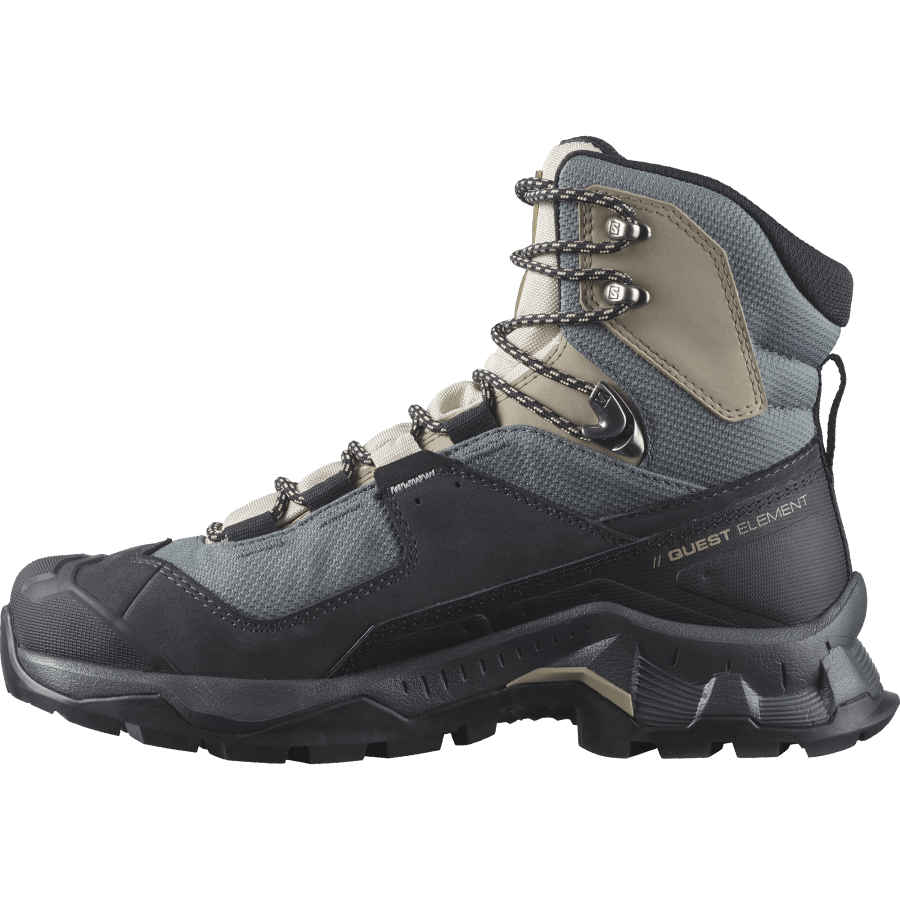 Women's Leather Hiking Boots Quest Element Gore-Tex Ebony-Rainy Day