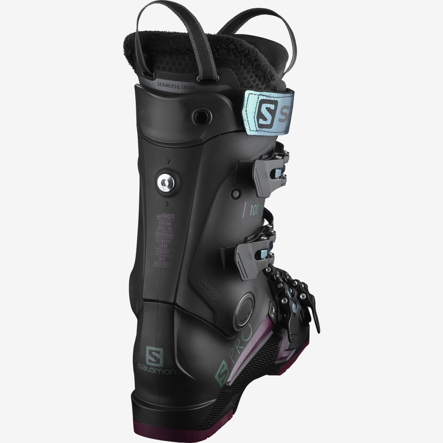 Women's On-Piste Boots S/Pro 100 Black-Burgandy-Shift Green-Blue