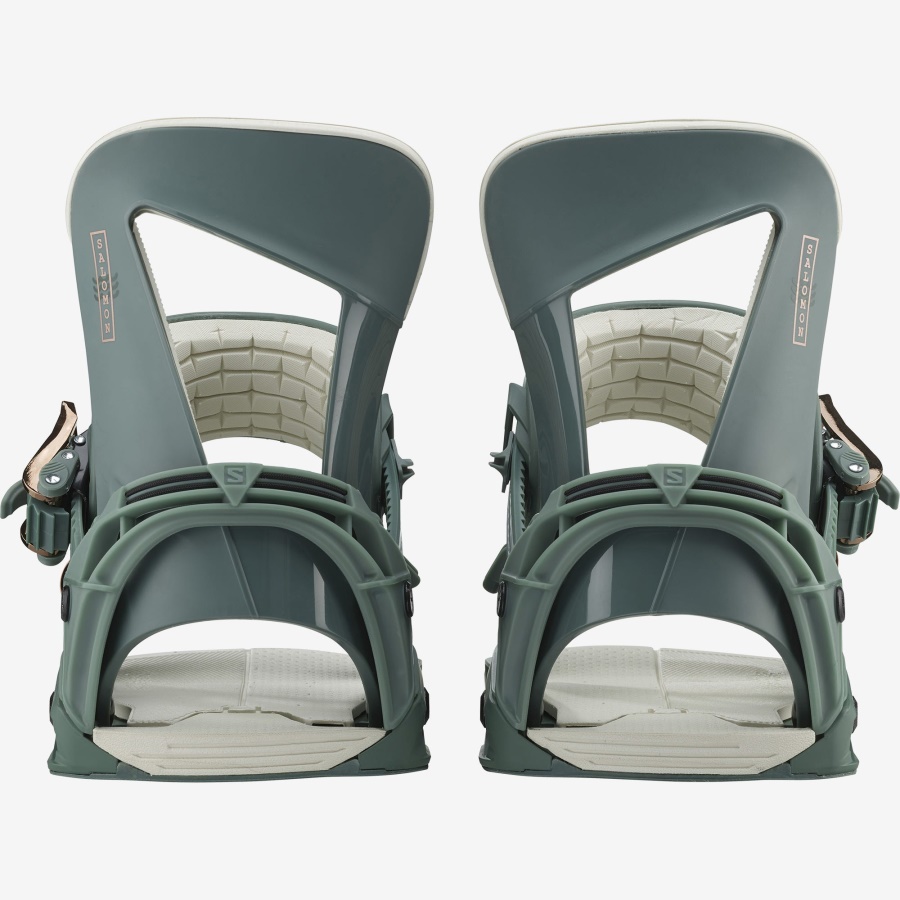 Women's Snowboard Bindings Hologram Green-Cream