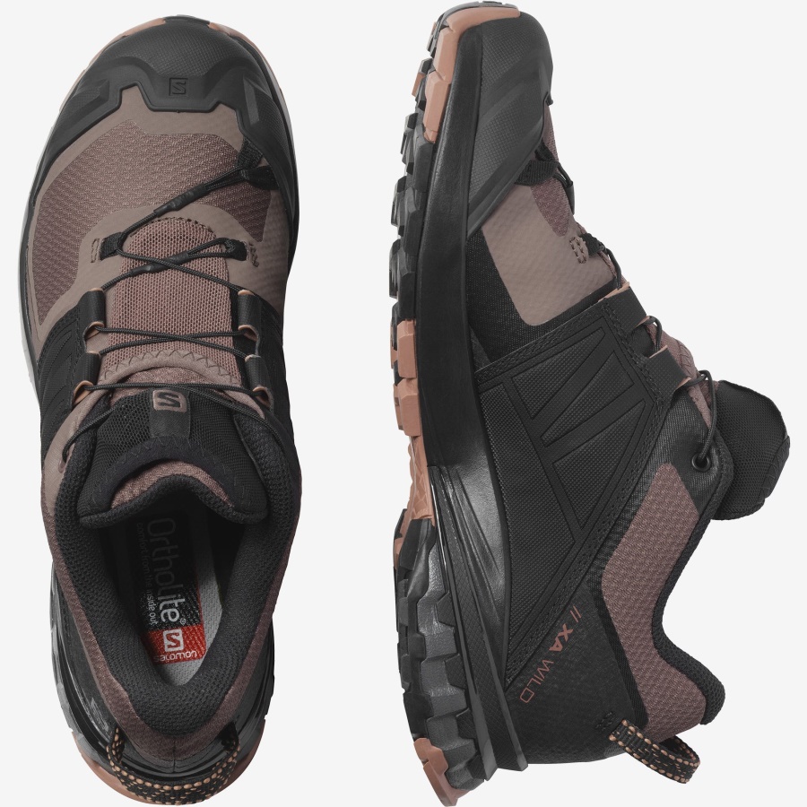 Women's Trail Running Shoes Xa Wild Peppercorn-Black-Cedar Wood