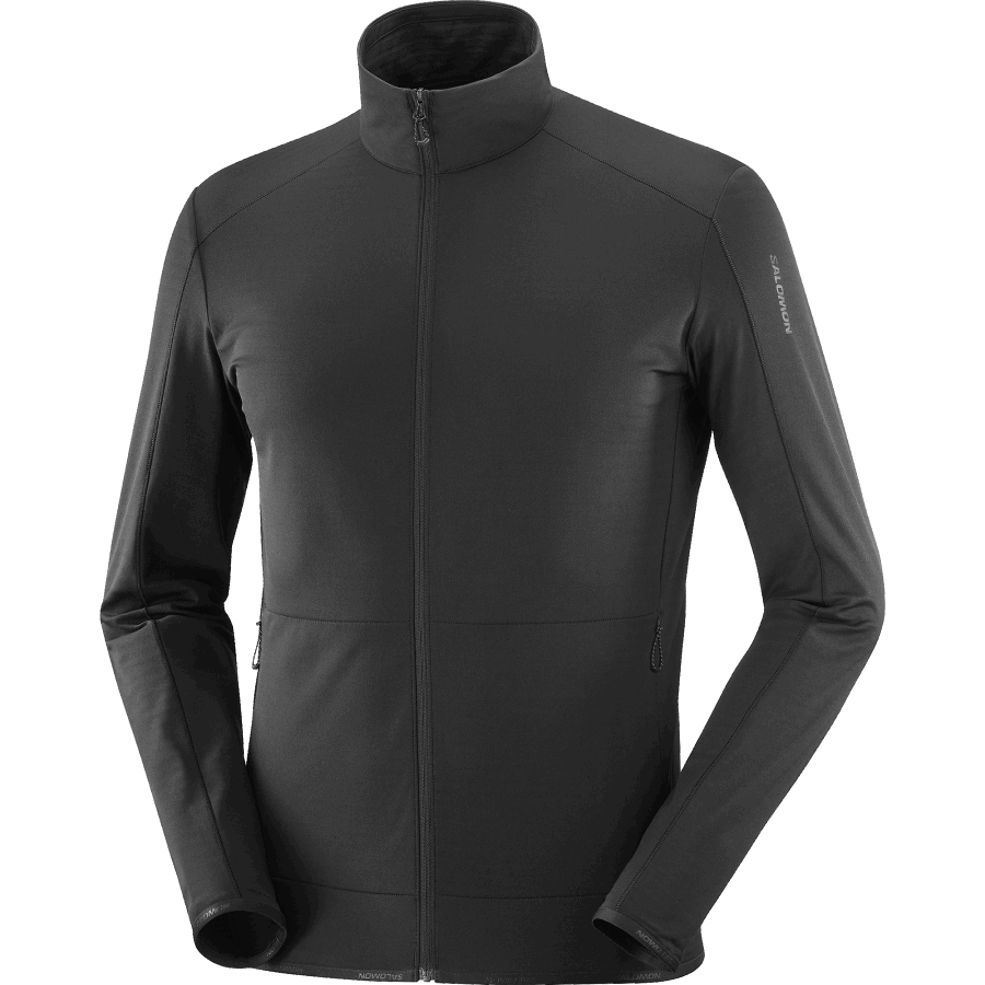 Men's Full Zip Midlayer Jacket Essential Lightwarm Deep Black