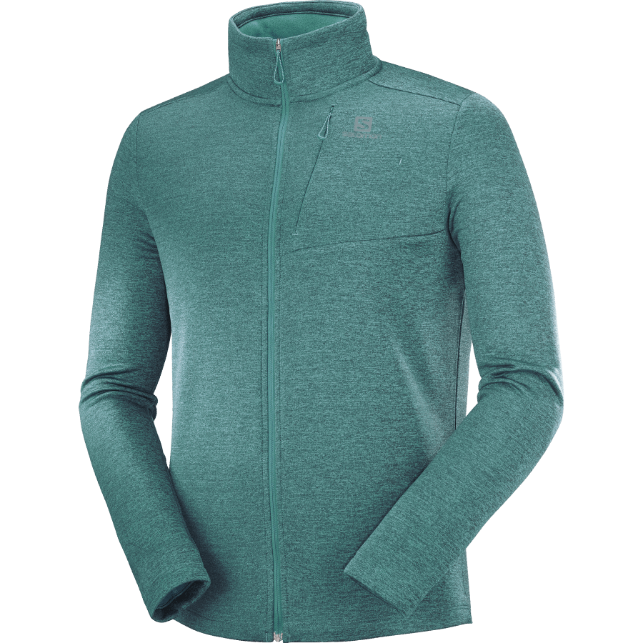 Men's Full Zip Midlayer Jacket Essential Lightwarm Heather Pacific-Heather