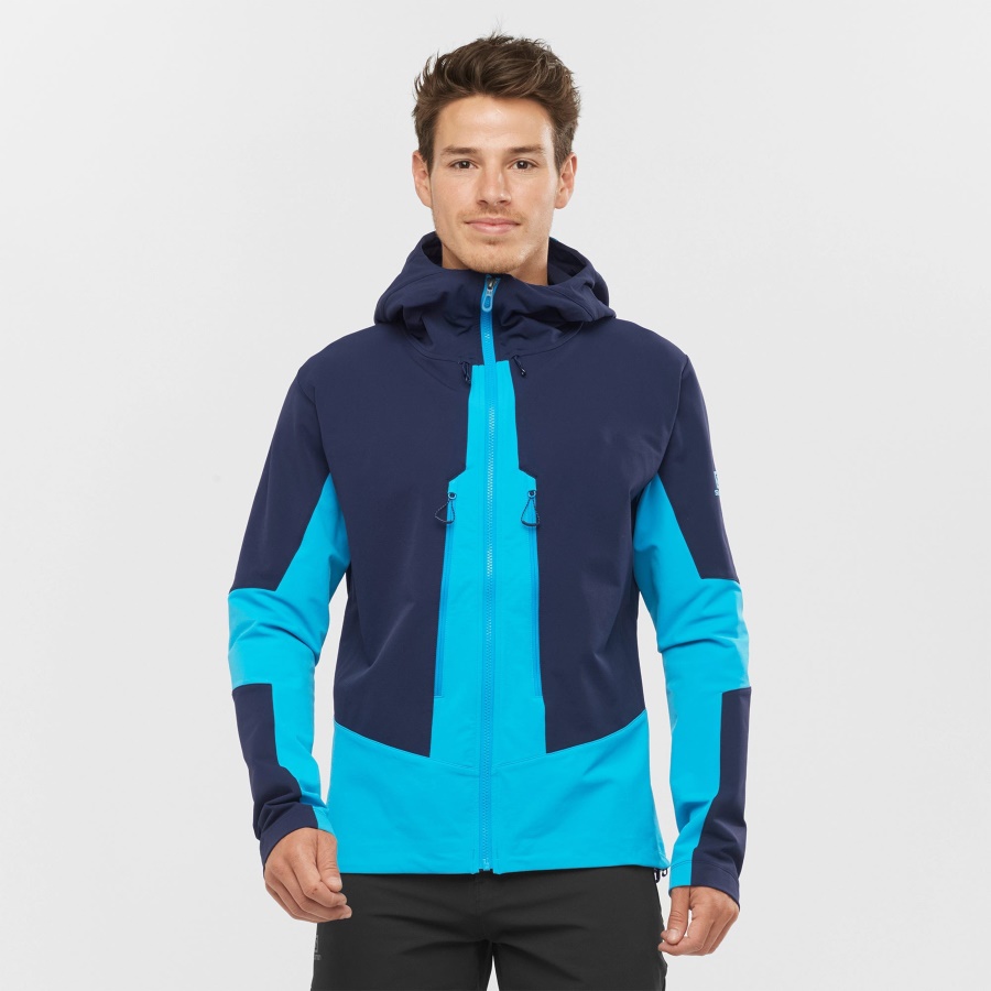 Men's Full Zip Midlayer Jacket Outpeak Softshell Night Sky-Barrier Reef