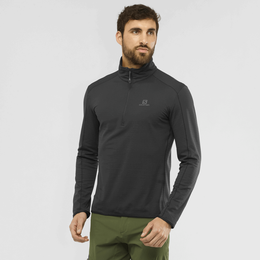 Men's Half Zip Midlayer Essential Lightwarm Black