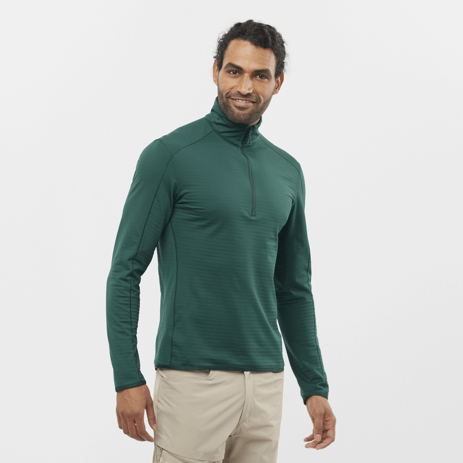 Men's Half Zip Midlayer Essential Lightwarm Ponderosa Pine