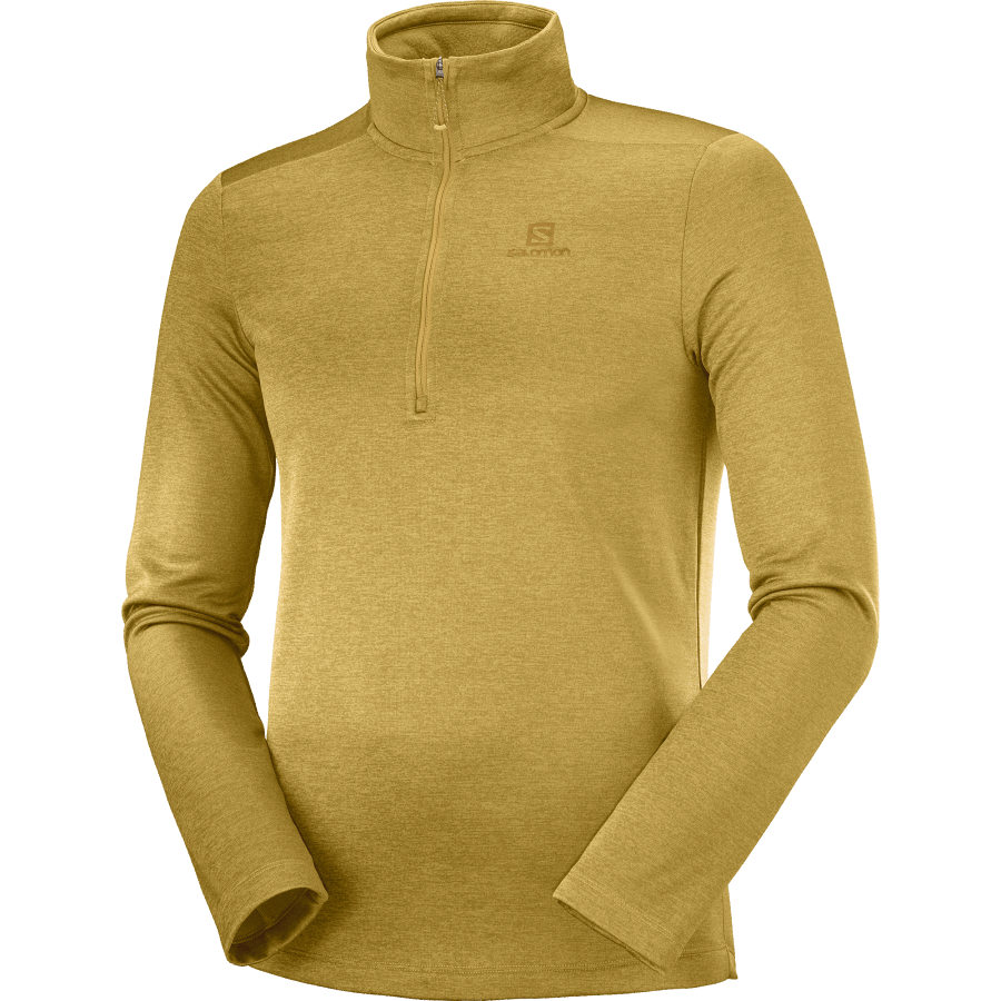 Men's Half Zip Midlayer Essential Lightwarm Seamless Cumin-Heather