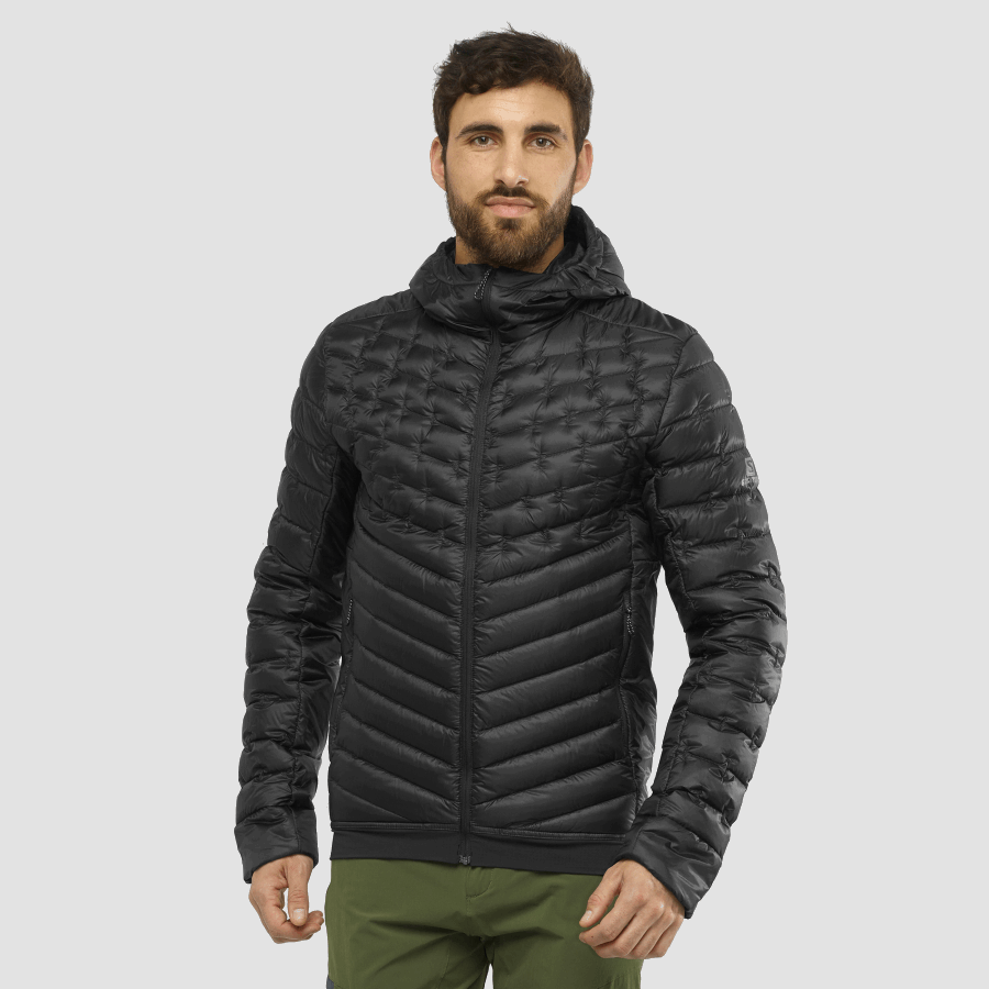 Men's Hooded Down Jacket Outline Down Black