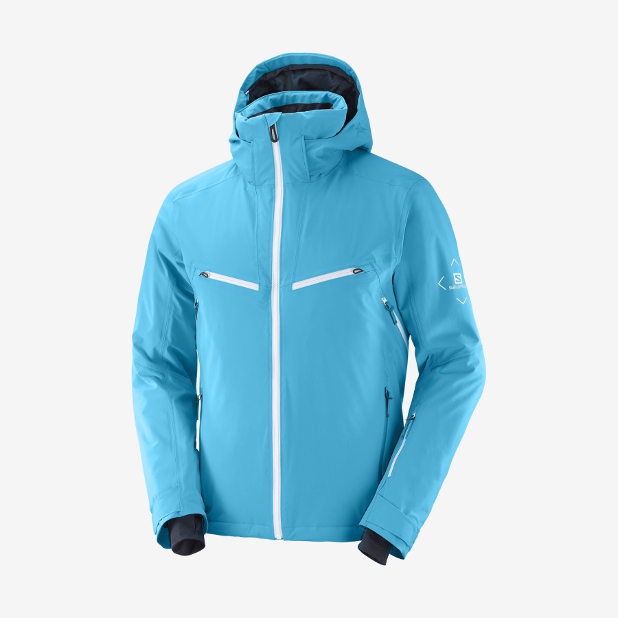 Men's Insulated Hooded Jacket Brilliant Barrier Reef