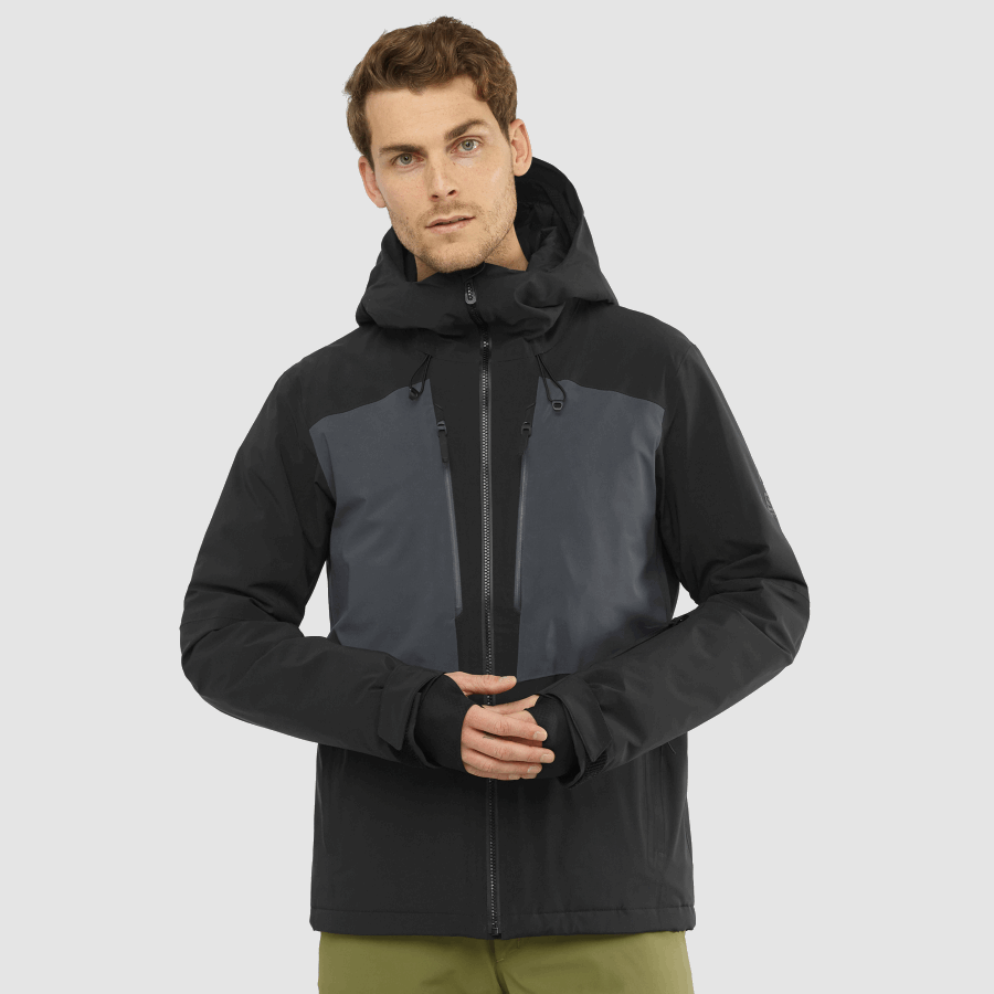 Men's Insulated Hooded Jacket Highland Black-Ebony