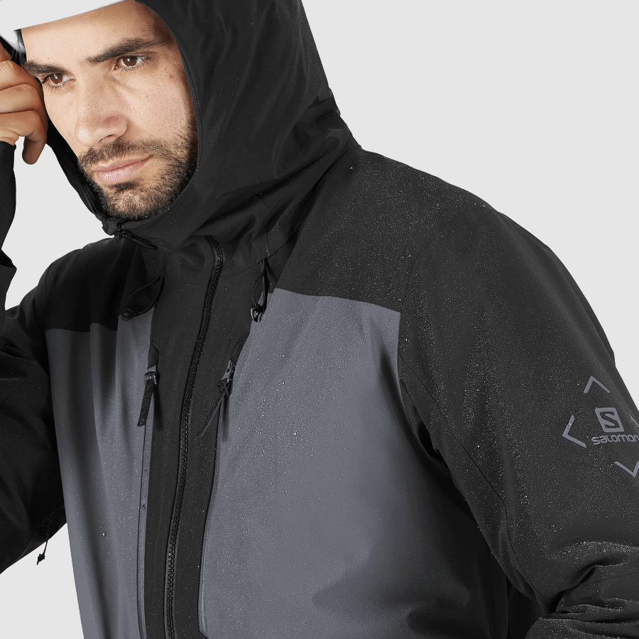 Men's Insulated Hooded Jacket Highland Black-Ebony