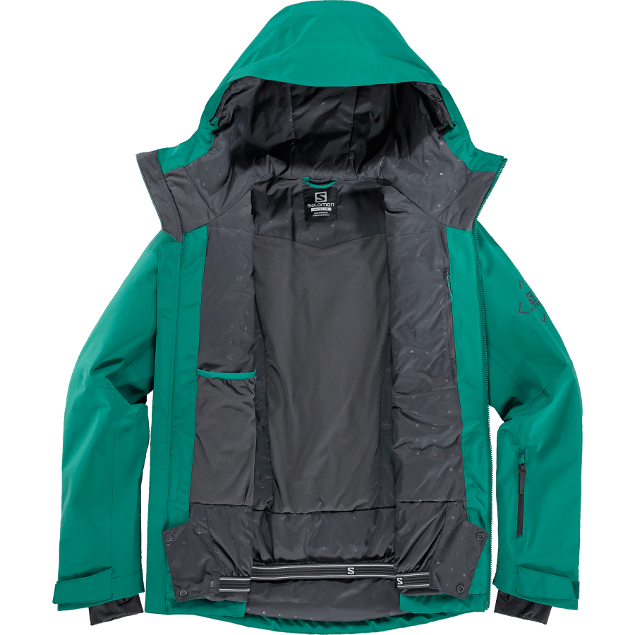 Men's Insulated Hooded Jacket Highland Pacific-Ebony