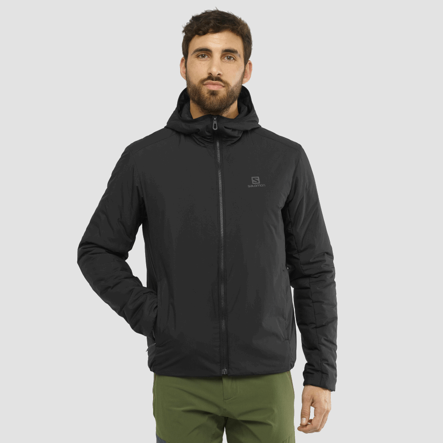 Men's Insulated Hooded Jacket Outrack Insulated Black