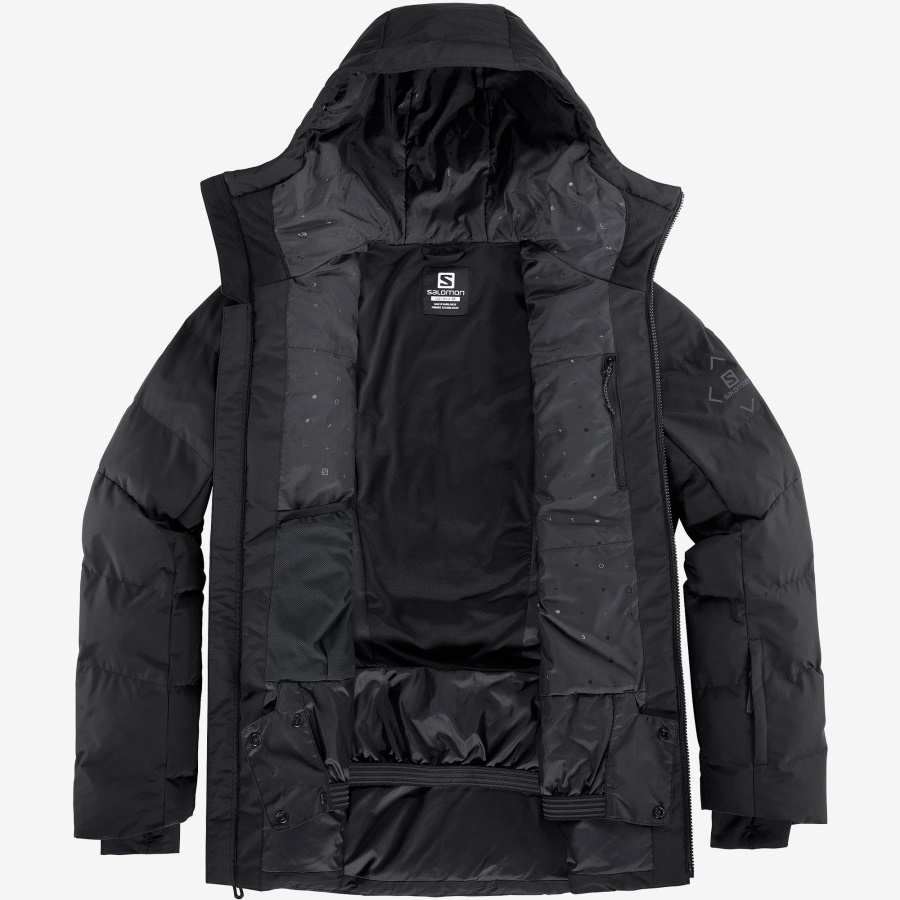 Men's Insulated Hooded Jacket Snowshelter Black-Heather