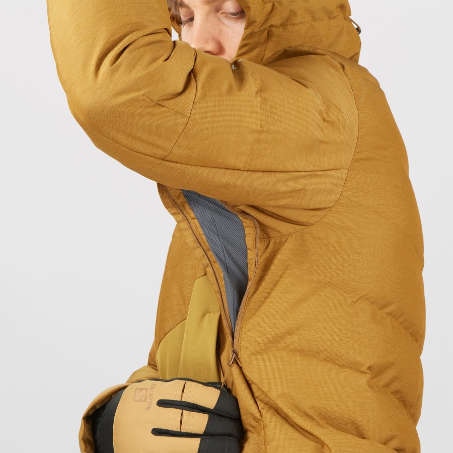 Men's Insulated Hooded Jacket Snowshelter Bronze Brown-Cumin-Heather