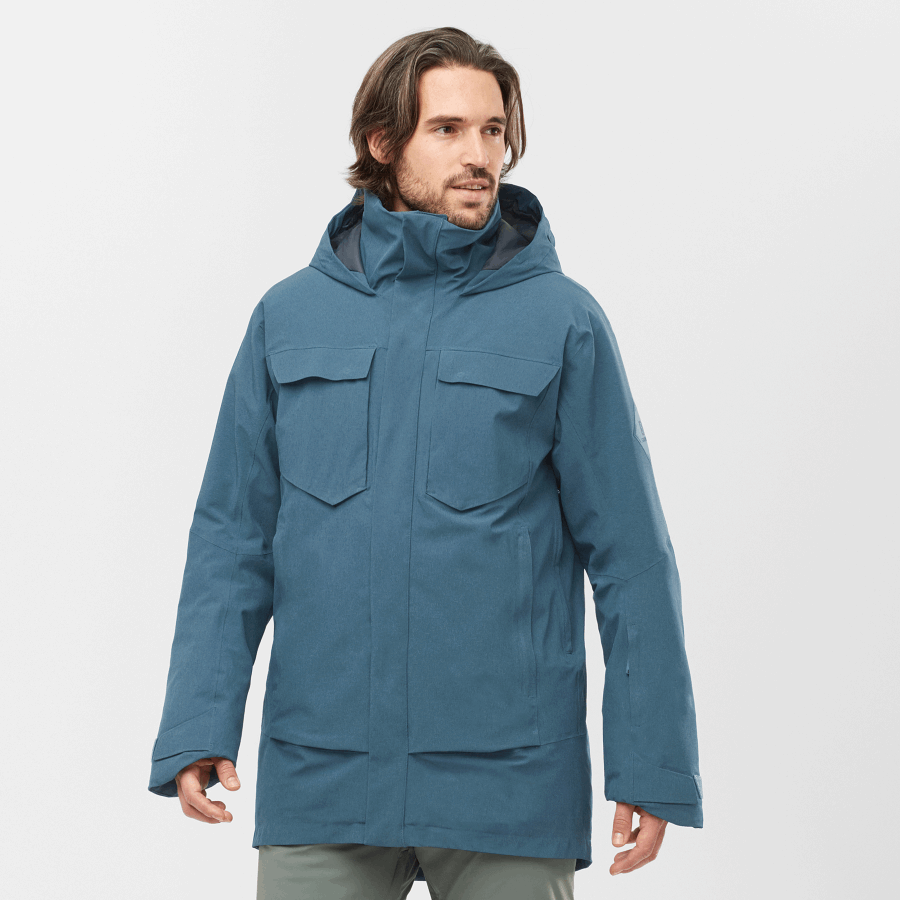 Men's Insulated Hooded Jacket Stance Cargo Mallard Blue-Heather