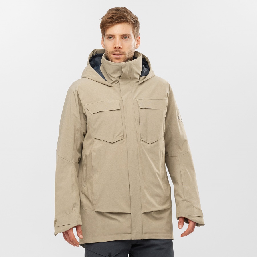 Men's Insulated Hooded Jacket Stance Cargo Roasted Cashew-Heather