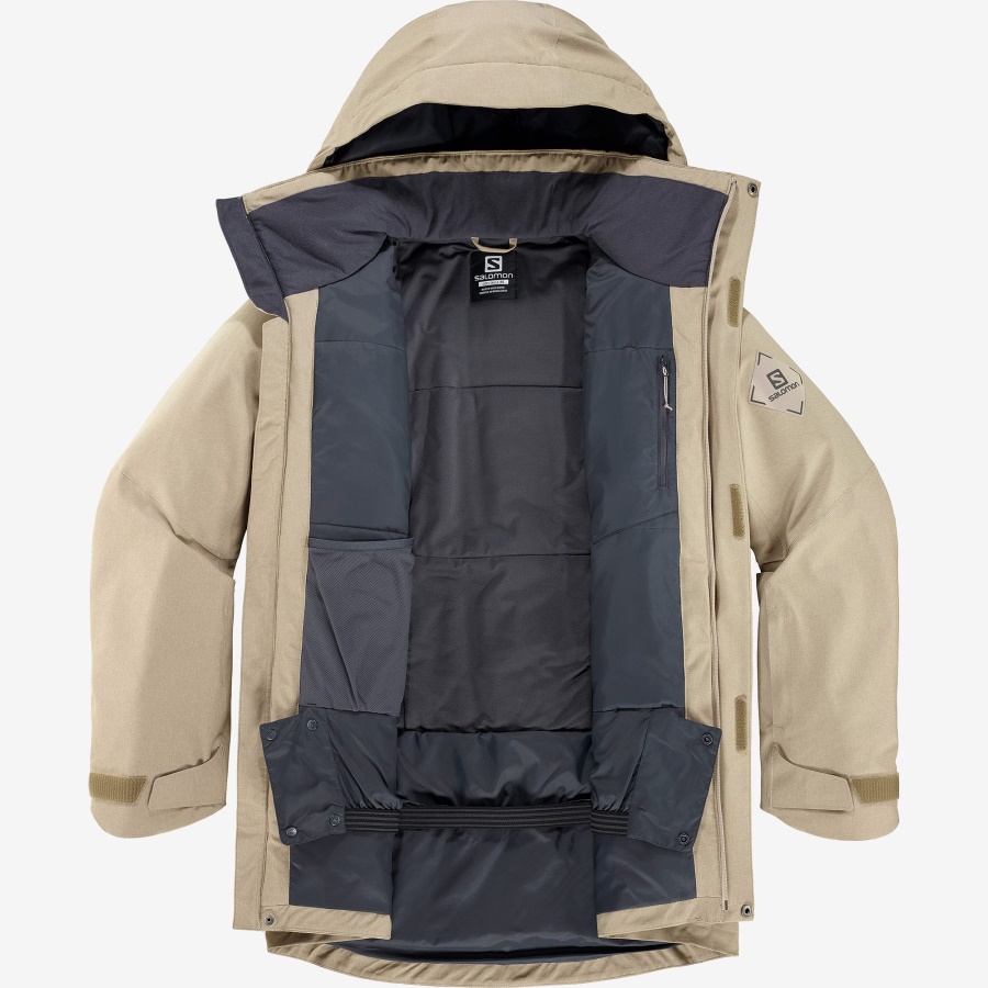 Men's Insulated Hooded Jacket Stance Cargo Roasted Cashew-Heather