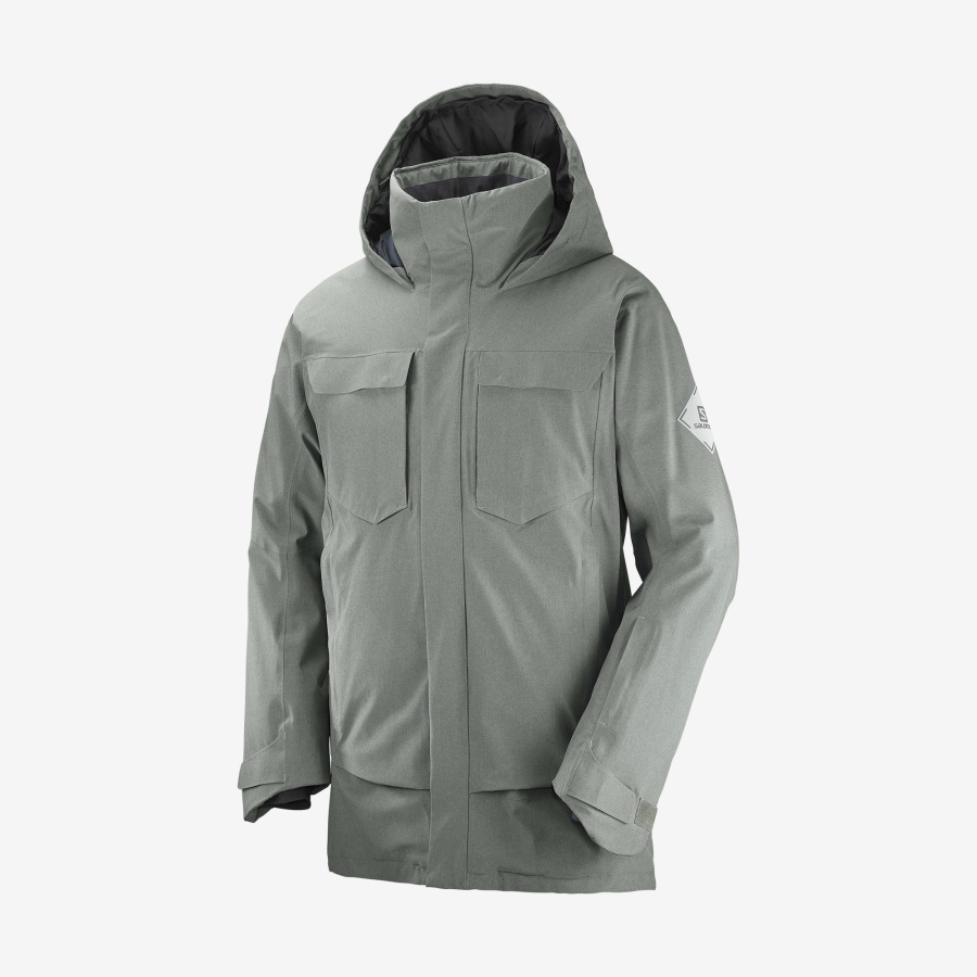 Men's Insulated Hooded Jacket Stance Cargo Sedona Sage-Heather